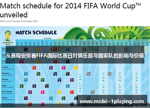 从赛程安排看FIFA国际比赛日对俱乐部与国家队的影响与价值